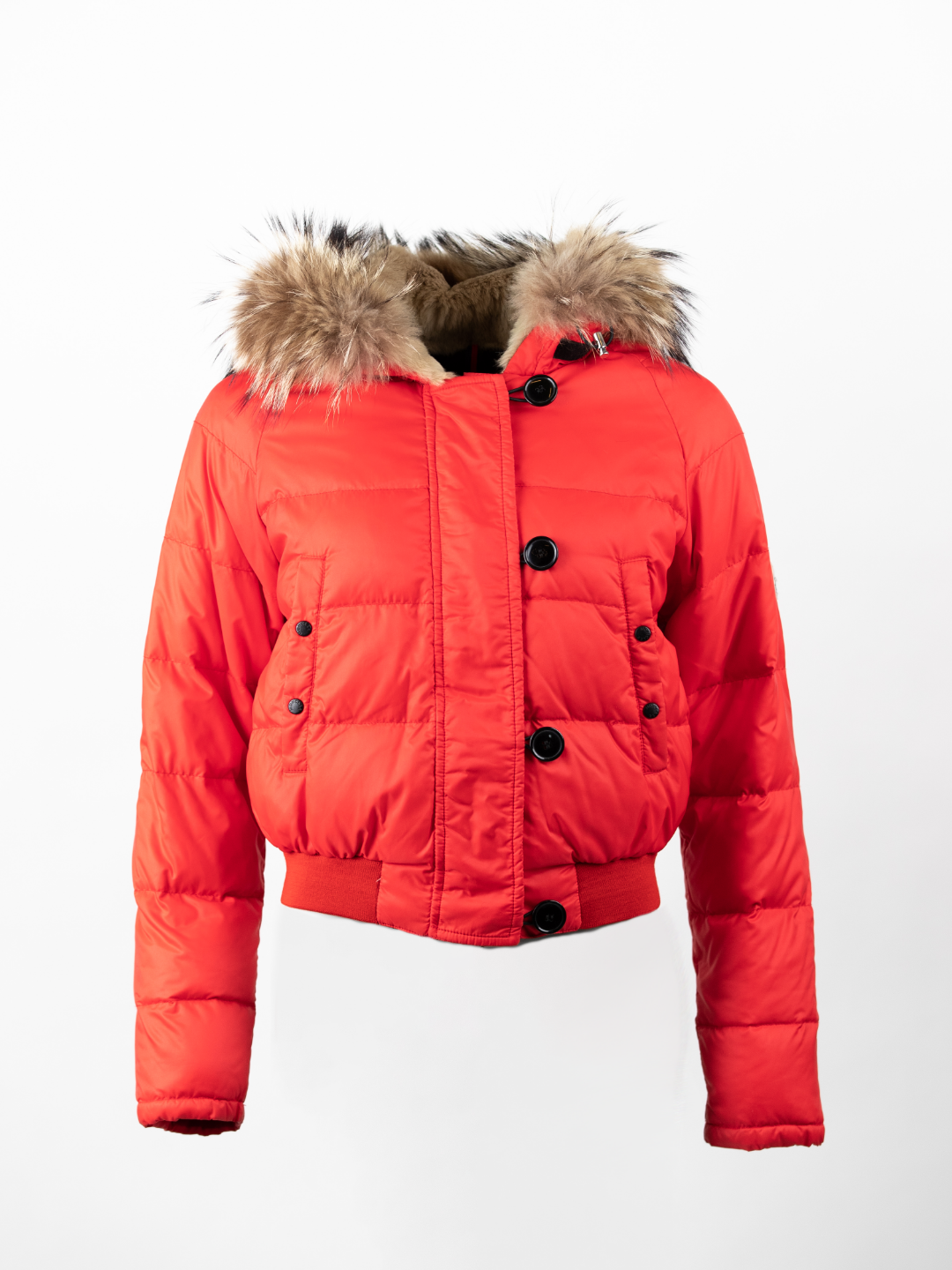 Bulgarie Coral Red Fur Jacket