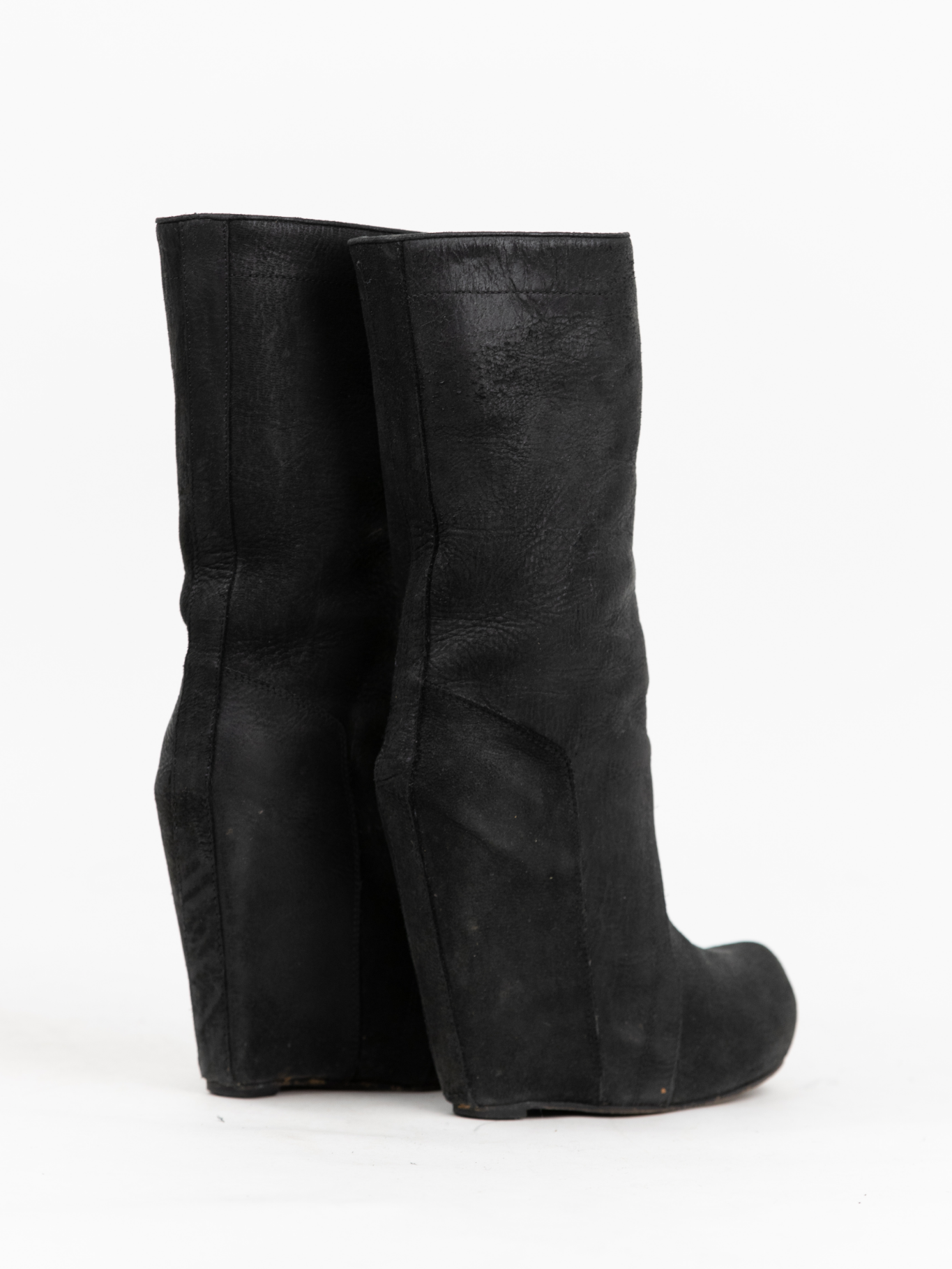 High Suede Wedge Ankle Boots