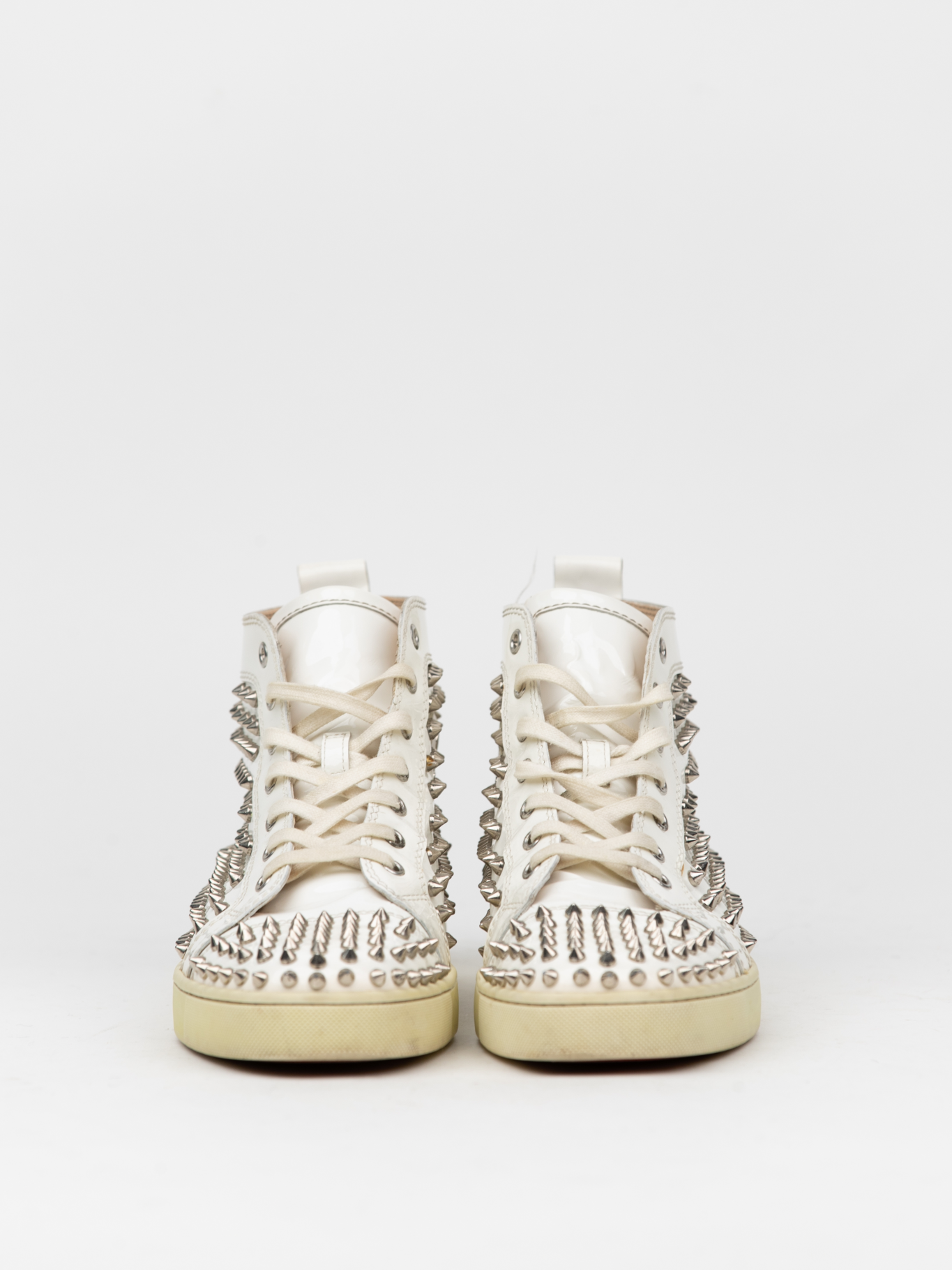 Louis High-top White Patent spiked