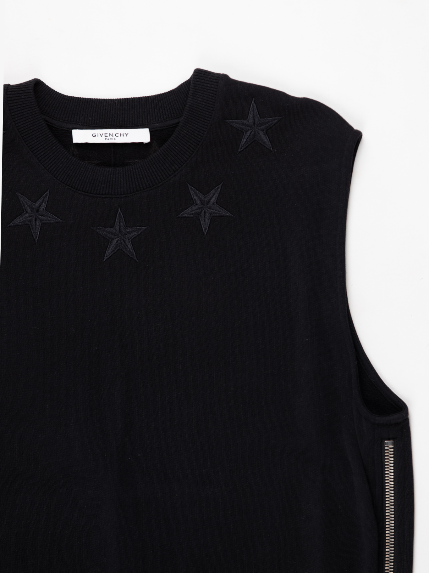 Star Embroidery Sleeveless Sweatshirt