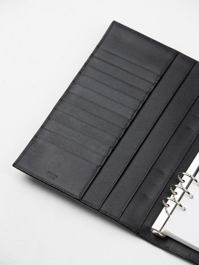 Moiré and Saffiano Leather Notebook
