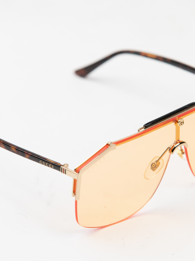 Orange Tinted Shield Frame Sunglasses