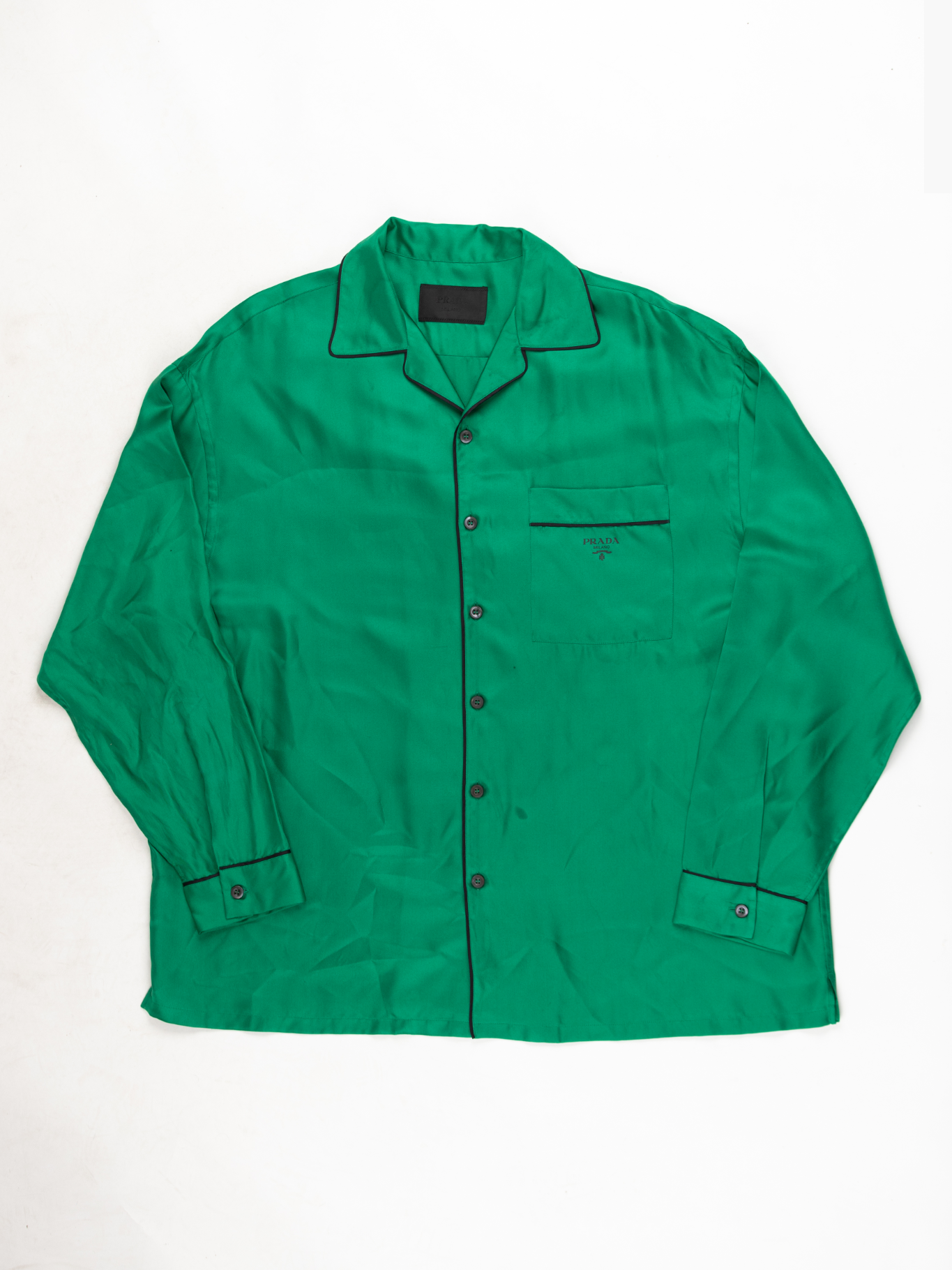 'Emerald Green' Silk twill Shirt