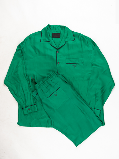'Emerald Green' Silk twill Set
