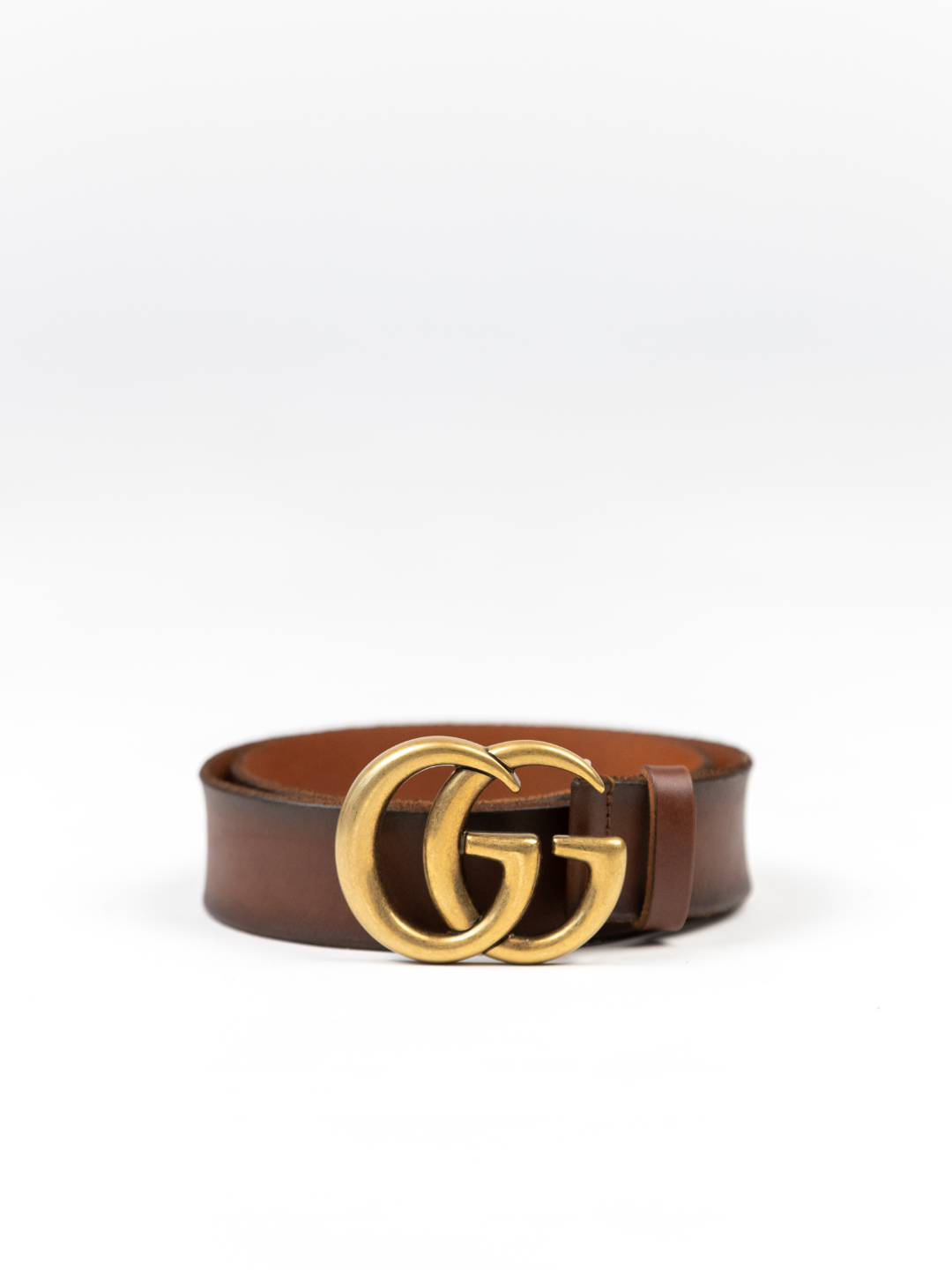 GG Buckle Brown Leather Belt