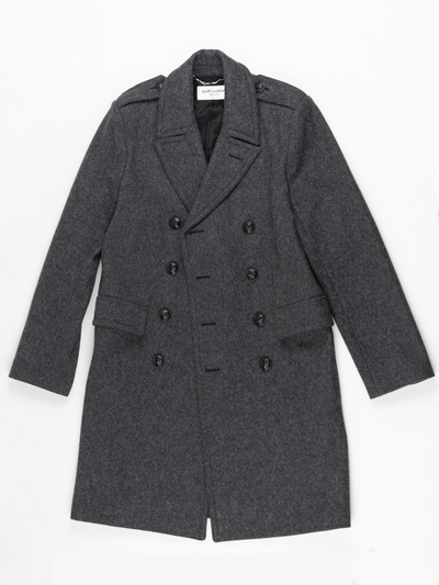Grey Wool Trench Coat